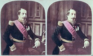 Napoleon III (1808-73), ca. 1860, kolorierte stereoskopische Fotografie, aufgenommen zwischen 1860 und 1870 von French School
