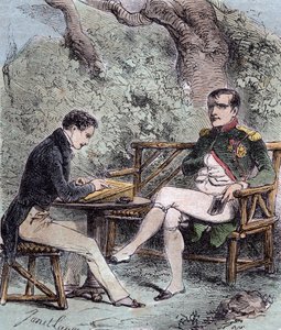Napoleon auf St. Helena - Napoleon diktiert seine Memoiren an Emmanuel Pons de Las Cases (1800-1854), Sohn von Emmanuel de las Cases - Aus Emmanuel de las Cases, Napoleon, Memorial de Sainte-Helene