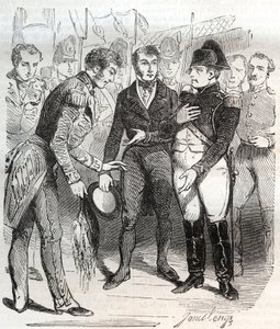 Napoleon vertraut auf den britischen Glauben - Napoleon Bonaparte besteigt das britische Schiff Bellerophon, das ihn am 14. Juli 1815 ins Exil nach St. Helena bringen wird