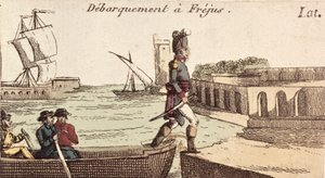Napoleons Ankunft in Frejus nach der Rückkehr von der ägyptischen Kampagne, 9. Oktober 1799 von French School