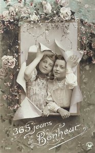 Neujahrskarte, frühes 20. Jahrhundert von French School