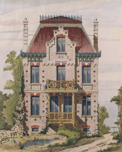 Normannische Villa in Villers-sur-Mer, Normandie, Illustration aus Le Moniteur des architectes, 1883 von French School