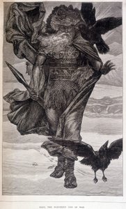Odin, germanischer Gott des Krieges und der Poesie - Gravur