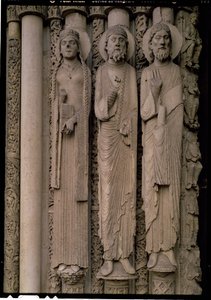 Alttestamentliche Figuren, von den nördlichen Gewänden der zentralen Tür des Königlichen Portals der Westfassade