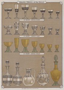 Seite aus dem Katalog des Grand Depot de Porcelaines, Faiences et Verreries von French School