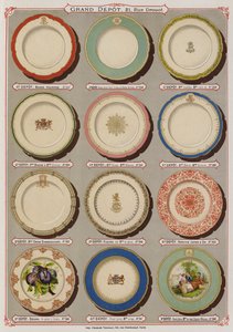 Seite aus dem Katalog des Grand Depot de Porcelaines, Faiences et Verreries von French School
