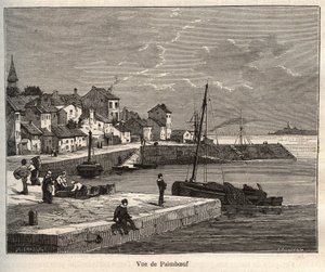 Paimboeuf - Loire-Atlantique, in der Region Pays de la Loire - Gravur in „La France illustrée: géographie, histoire, administration statistique“ von V.-A. Malt-Brown. 1884. von French School