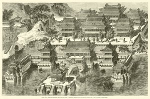 Sommerpalast, Fang-hou-ching-king, oder der Ort ohne Rivalen (Gravur) von French School