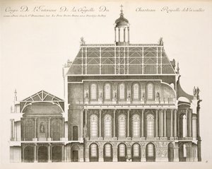 Palais du Louvre: die königliche Kapelle, Querschnitt, ca. 1720er Jahre