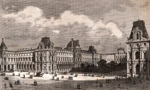 Paris Le Louvre - Gravur in „La France illustree: geographie, histoire, administration statistique“ von V.A. Malt-Brown. 1884