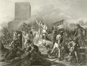 Paris belagert von den Normannen, 885 von French School