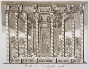 Pavillon im Königspalast von Isfahan, aus Voyages du Chevalier Chardin en Perse, et autres Lieux de l