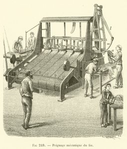 Mechanisches Kämmen von Flachs von French School