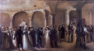 Peristyl am Théâtre-Français in Paris, ca. 1822 von French School