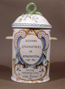 Pharmazeutisches Gefäß aus der Patry-Apotheke in Longjumeau, 1767