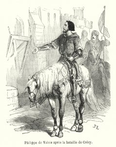 Philippe de Valois nach der Schlacht von Crécy von French School