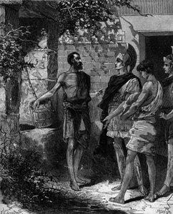 Phokion (Phokion) (402 v. Chr. - 318 v. Chr.) ist ein athenischer Stratege und Redner, der die Gesandten Alexanders des Großen nach dem Sieg von Arbelles empfängt