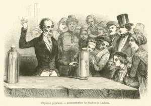 Populäre Physik, Demonstration der Ondins oder Ludions (Gravur) von French School