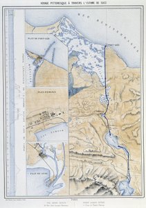 Malerische Reise durch den Isthmus von Suez (Plan von Suez) in „Einweihung des Suezkanals“ von G. Nicole. 1869 von French School