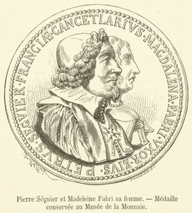 Pierre Seguier und Madeleine Fabri, Medaille im Münzmuseum aufbewahrt von French School