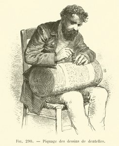 Durchstechen von Spitzenmustern von French School