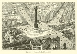 Platz der Bastille im Jahr 1858 von French School