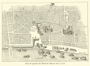 Plan des Viertels des Hotel de Ville von 1675 bis 1778