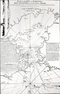 Plan der Bucht und des Hafens von Rio de Janeiro an der Küste Brasiliens von French School