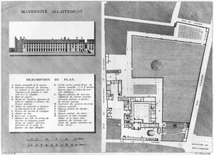 Plan der Maternite Port-Royal, graviert von Jacques Etienne Thierry (1750-1832) nach H. Bessat, 1811 von French School