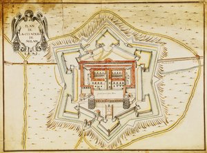 Plan der Zitadelle von Mailand von French School