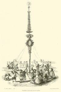 Mai-Baum-Pflanzung im 17. Jahrhundert (Stich) von French School