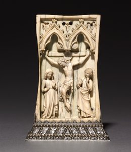 Plakette: Die Kreuzigung, Französisch oder Englisch, ca. 1345-1365 von French School