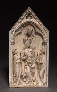 Plakette: Die Jungfrau und das Kind mit Engeln, Paris, ca. 1320-1330 von French School