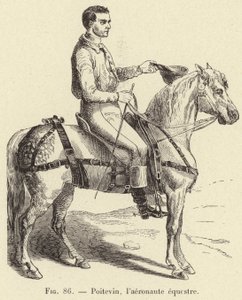 Poitevin, der Reit-Aeronaut (Gravur) von French School