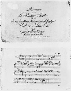 Polonaise für Klavier, gewidmet Gräfin Victoire Skarbek, geschrieben von Frederic Chopin (1810-49) im Alter von 8 Jahren von French School