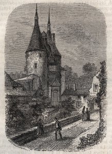 Porte de la Craffe in Nancy, Überrest mittelalterlicher Befestigungen, errichtet im 14. Jahrhundert nördlich der Altstadt - Gravur in „Histoire de France“ von Victor Duruy