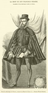 Authentisches Porträt von Pizarro, aufbewahrt im Museum von Lima von French School