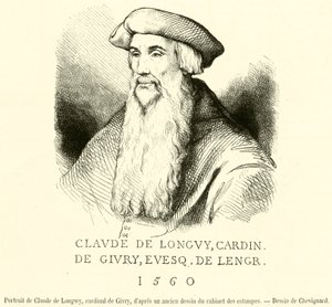 Porträt von Claude de Longwy, Kardinal von Givry (Gravur) von French School