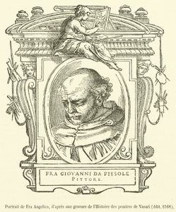 Porträt von Fra Angelico (Stich) von French School