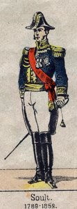 Ganzkörperporträt von Nicolas Soult, Marschall von Frankreich, Herzog von Dalmatien. Bild von Epinal aus dem späten 19. Jahrhundert.