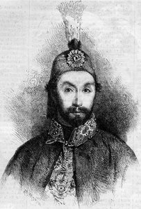 Porträt von Abdulmecit I (Abdul-Medjid-Khan, Abdul Medjid Khan) (1823-1861), Sultan des Osmanischen Reiches. Gravur in „Le Monde Illustré“ Nr. 221 vom 6. Juli 1861.