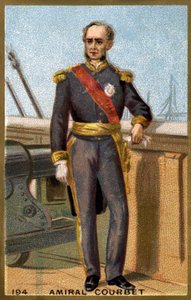 Porträt von Admiral Courbet (1827-1885). Chromolithographie des späten 19. Jahrhunderts.