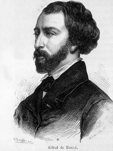 Porträt von Alfred de Musset (1810-1857) französischer Schriftsteller.