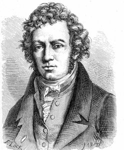 Porträt von André Marie Ampère (1775 - 1836), französischer Physiker - in „Album der Wissenschaft; berühmte Wissenschaftler; Große Entdeckungen“ 1896.