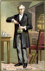 Porträt von Apollinaire Bouchardat (1809-1866), französischer Apotheker. Chromolithographie aus dem späten 19. Jahrhundert.