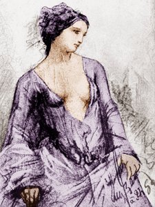 Porträt von Apollonie Sabatier, die 1852 Baudelaires Geliebte war