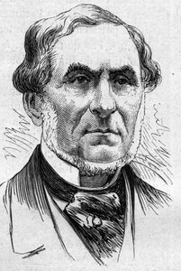 Porträt von Auguste Barbier (1805-1882), französischer Dichter und Akademiker. Gravur in „Le Monde Illustré“ Nr. 883 vom 14. März 1874.