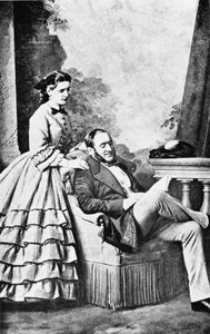 Porträt von Baron Georges Eugene Haussmann (1809-91) und seiner Tochter, aus 
