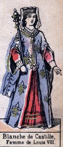 Porträt von Blanche de Castille (1188-1252), Ehefrau von Ludwig VIII. von Frankreich. (Kapetinger-Dynastie). Illustration Ende des 19. Jahrhunderts.