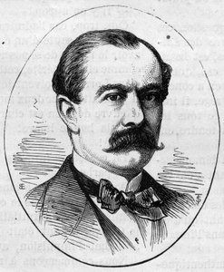 Porträt von Camille Bernier (1823-1902), französischer Maler. Gravur in „Le Monde Illustré“ Nr. 890 vom 2. Mai 1874.
